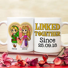 Load image into Gallery viewer, Personalized Couple Mug - Linked Together Since Coffee Mug PopCulturePrints
