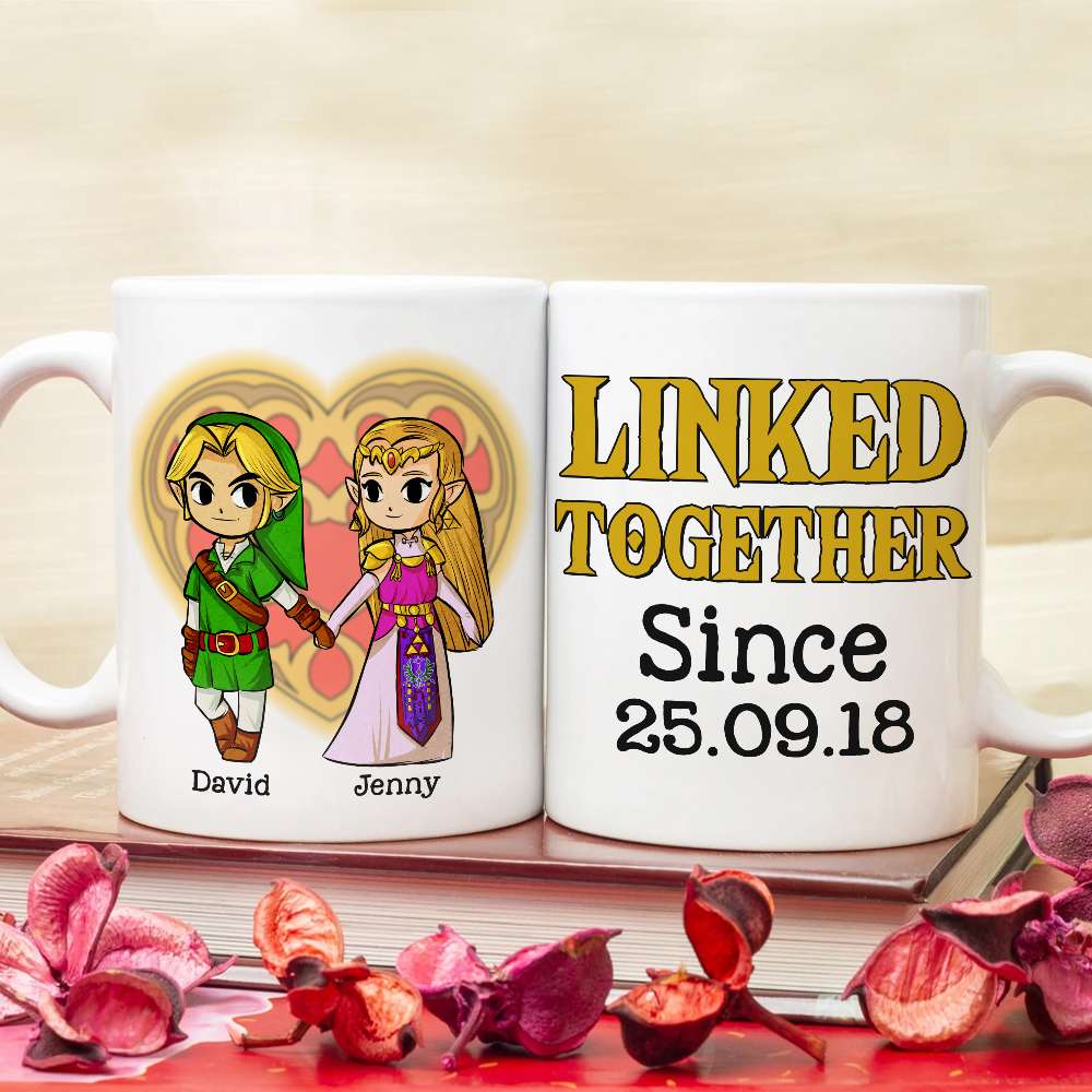 Personalized Couple Mug - Linked Together Since Coffee Mug PopCulturePrints