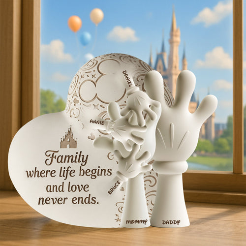 Family Handholding Acrylic Plaque - Personalized Gift for Loved Ones Shaped Plaques PopCulturePrints