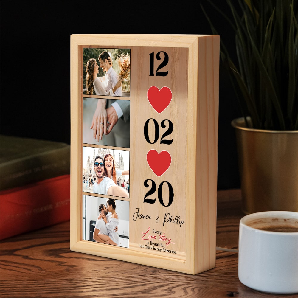 Personalized Love Story Light Box Frame - Perfect Valentine's Gift PopCulturePrints