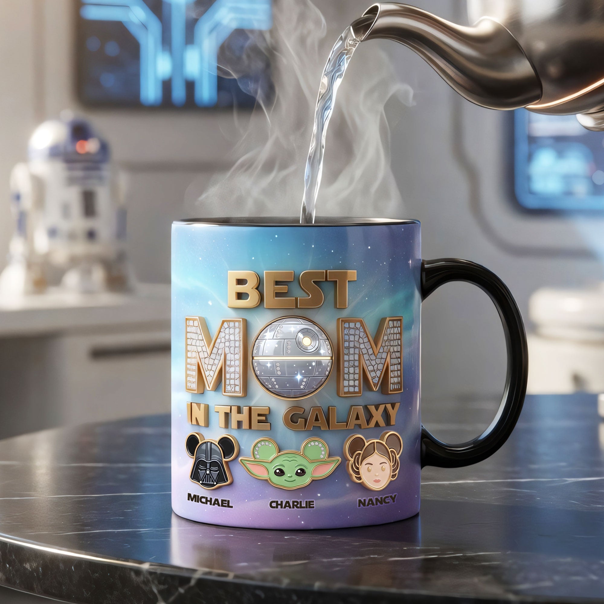 Best Mom In The Galaxy - Personalized Cosmic Coffee Mug for Moms Coffee Mug PopCulturePrints