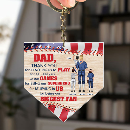 Custom Dad Keychain - Thank You for Being Our Superhero Keychains PopCulturePrints