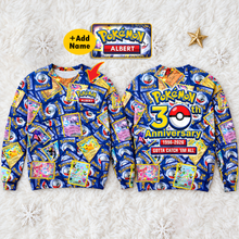 Load image into Gallery viewer, “Catch the Joy on Your 30th Anniversary!” - Personalized 3D Shirt for Pokémon Fans AOP Products PopCulturePrints
