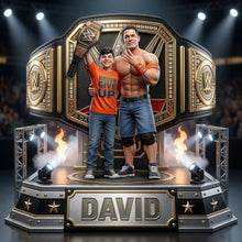 Load image into Gallery viewer, Unleash Your Inner Champion! - Arena Fighter Champions Acrylic Plaque - Custom Photo Gift for Wrestling Fans Shaped Plaques PopCulturePrints
