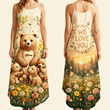 Load image into Gallery viewer, “We Love You, Mama Bear!” - Personalized Mama Bear Maxi Dress - Gift for Mom and Grandma Dress PopCulturePrints
