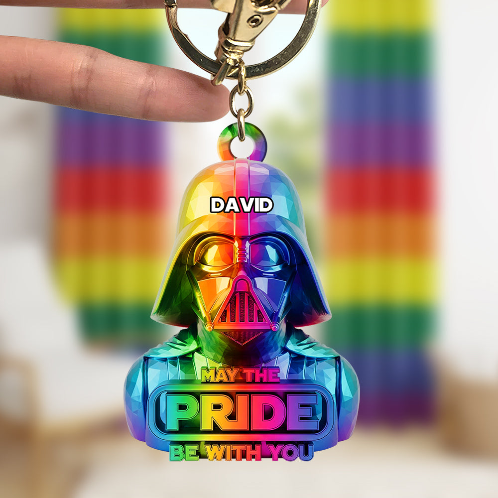 May the Pride Be With You - Custom Galaxy LGBT Keychain - Meaningful Personalized Gifts for Friends and Loved Ones Keychains PopCulturePrints