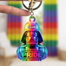 Load image into Gallery viewer, May the Pride Be With You - Custom Galaxy LGBT Keychain - Meaningful Personalized Gifts for Friends and Loved Ones Keychains PopCulturePrints
