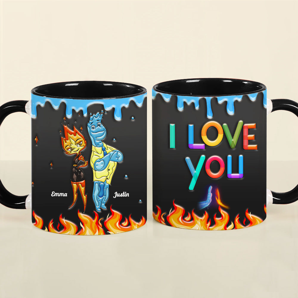 Personalized Fire and Water Couple Mug - Unique Valentine’s Day Gifts for Lovers Coffee Mug PopCulturePrints
