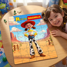 Load image into Gallery viewer, “Unleash Your Inner Cowgirl!” - Custom Photo Cowgirl Jigsaw Puzzle - Personalized Gift for Kids

