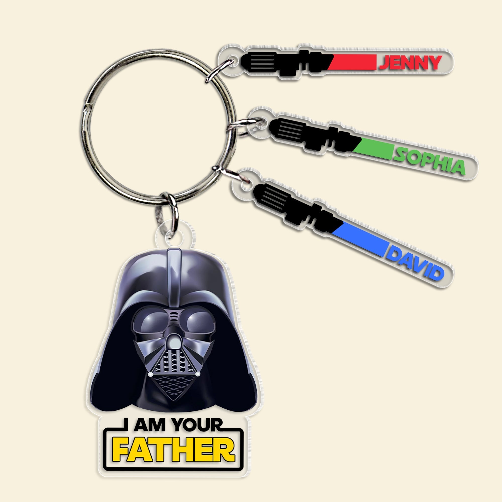 Personalized Father's Day Light Sword Keychain Keychains PopCulturePrints