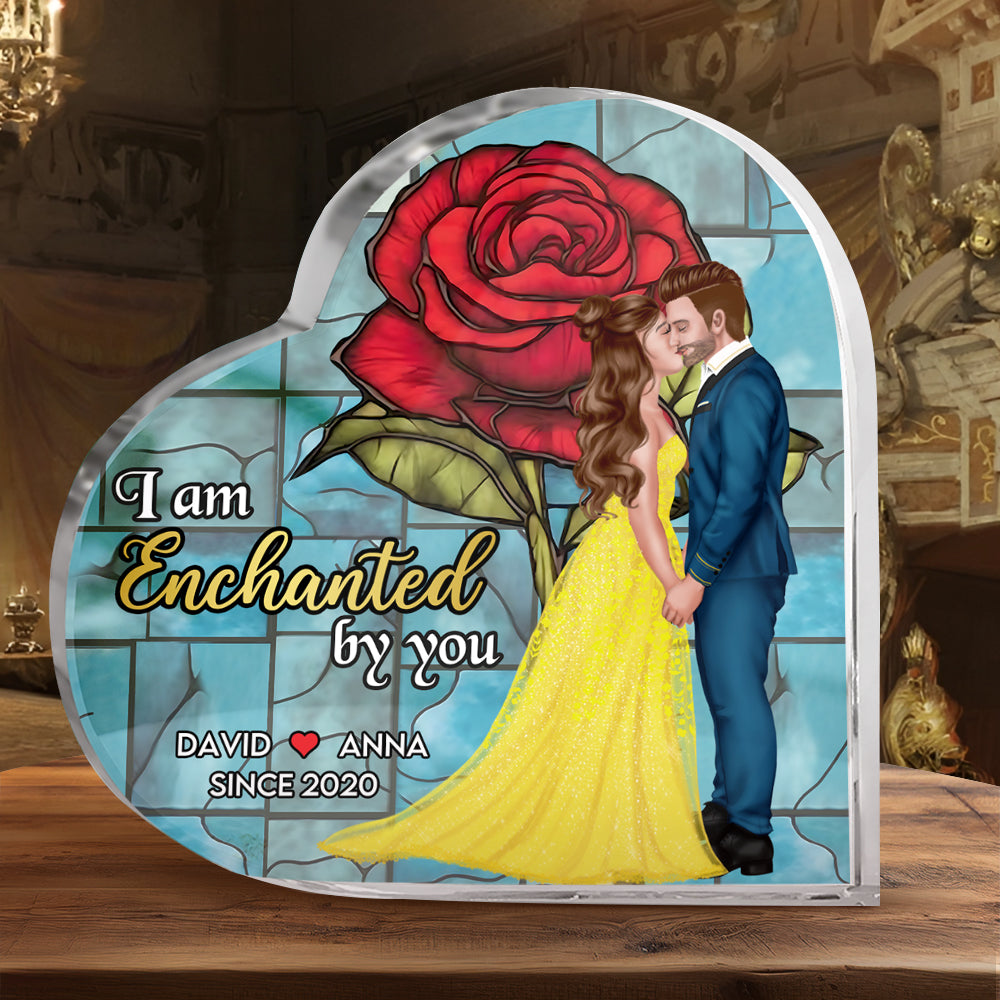 Personalized Enchanted Love Heart Plaque for Couples Shaped Plaques PopCulturePrints