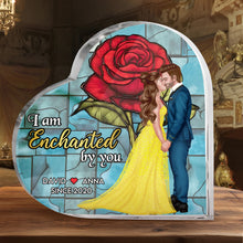 Load image into Gallery viewer, Personalized Enchanted Love Heart Plaque for Couples Shaped Plaques PopCulturePrints
