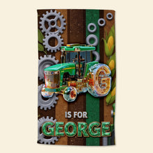 Load image into Gallery viewer, Celebrate Farm Life with Personalized Tractor Beach Towel - A Unique Gift for Tractor Lovers Beach Towel PopCulturePrints
