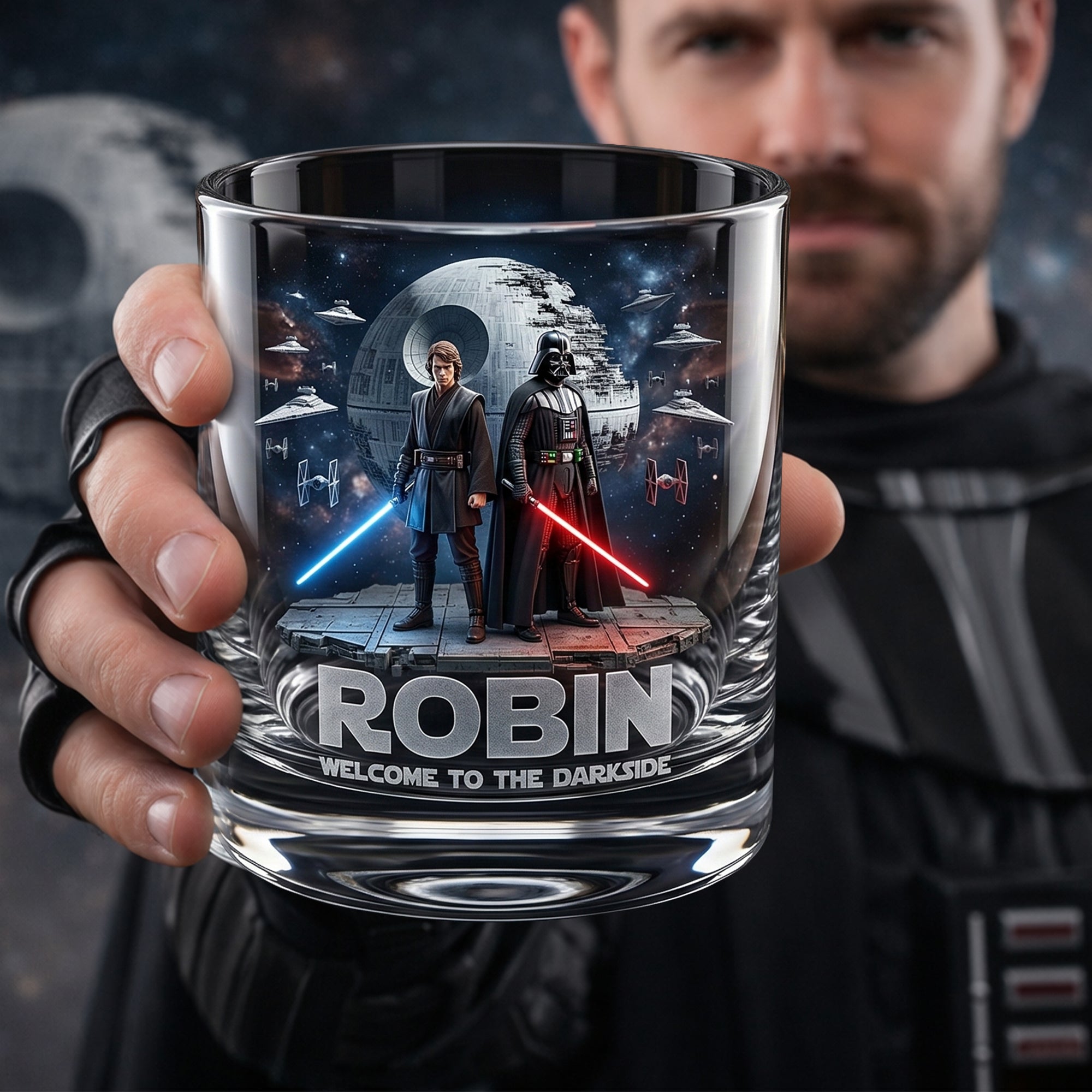 Engage in a Galactic Journey - Space Adventure Round Glass - Personalized Gifts for Sci-Fi Lovers Glass PopCulturePrints