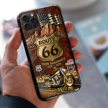 Load image into Gallery viewer, "Ride the Route 66 Spirit: 100th Anniversary Motorcycle Phone Case" - Personalized Gift for Bikers Phone Case PopCulturePrints
