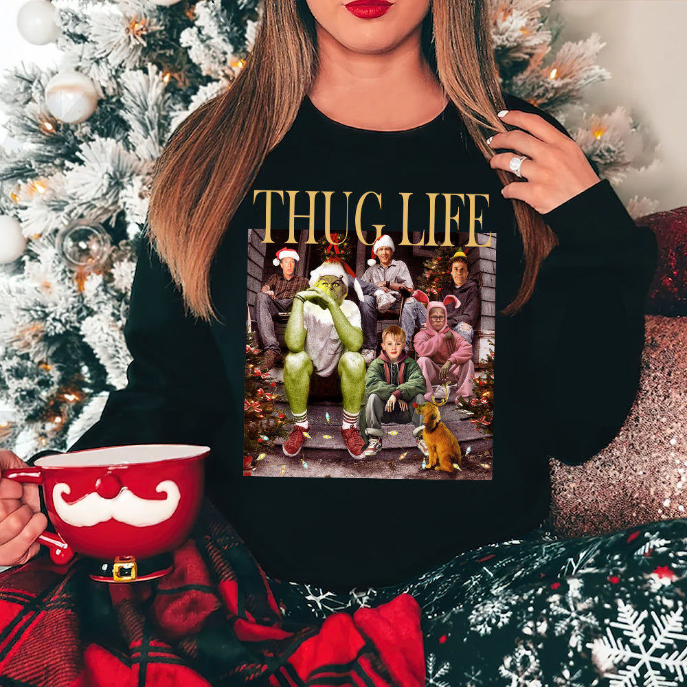 Christmas Comedy Movie Collage Sweatshirt - Thug Life Edition