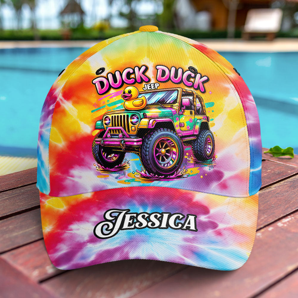 Personalized Duck Duck Jeep Tie-Dye Cap - Custom Name