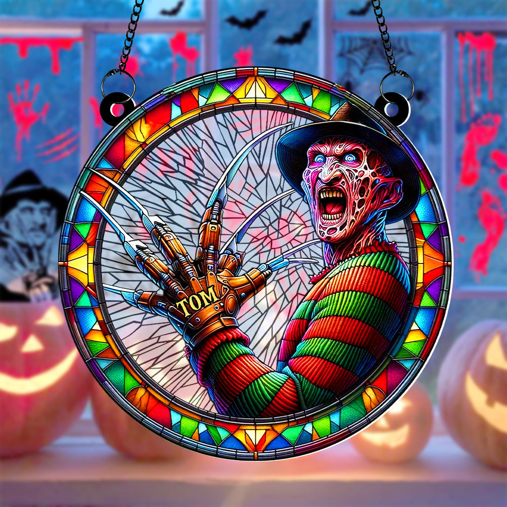 Personalized Horror Character Stained Glass Ornament - Halloween Decoration