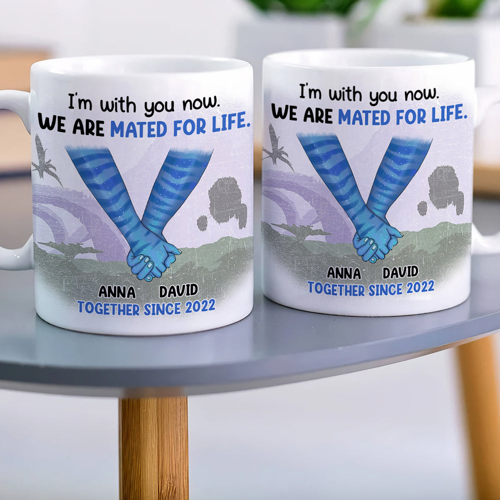 Personalized Mated for Life Couple Mug - Custom Names & Dates | Valentine's Day Gifts Coffee Mug PopCulturePrints