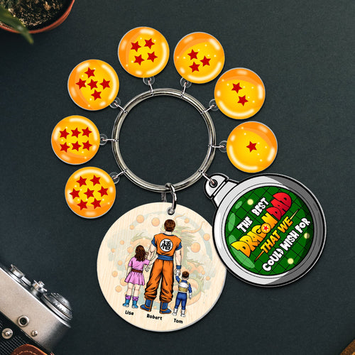 Custom Dragon Ball Inspired Keychain for Dad - Perfect Father's Day Gift Keychains PopCulturePrints