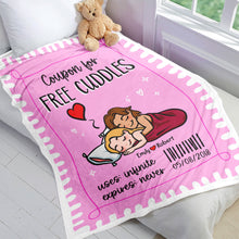 Load image into Gallery viewer, Personalized Free Cuddles Blanket for Couples Blanket PopCulturePrints
