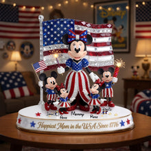 Load image into Gallery viewer, Happiest Mom in the USA Since 1776 - Personalized Acrylic Plaque for Moms, Grandmas, and More Shaped Plaques PopCulturePrints
