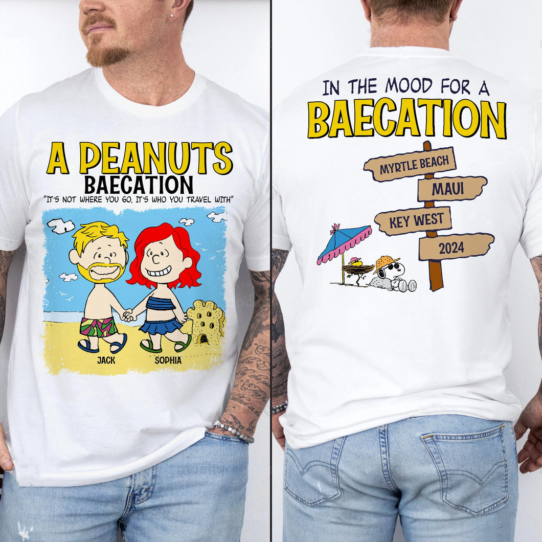 Personalized Peanuts Couple's Baecation Shirt - Custom Vacation Tee