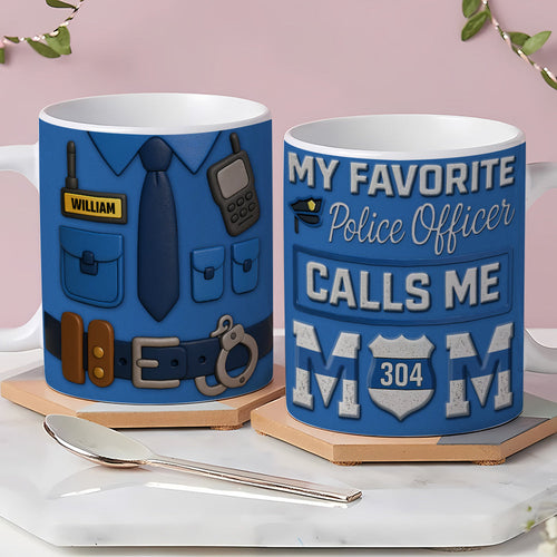 My Favorite Police Officer Calls Me Mom - Personalized Coffee Mug for Police Mom Coffee Mug PopCulturePrints