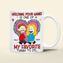 Load image into Gallery viewer, Personalized Cartoon Couple Holding Hands Custom Mug
