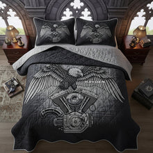 Load image into Gallery viewer, &quot;Unleash Your Inner Rebel with Every Ride&quot; - Edgy &amp; Bold Motorcycle Engine Quilt Bed Set, Personalized Gifts for Bikers Blanket PopCulturePrints
