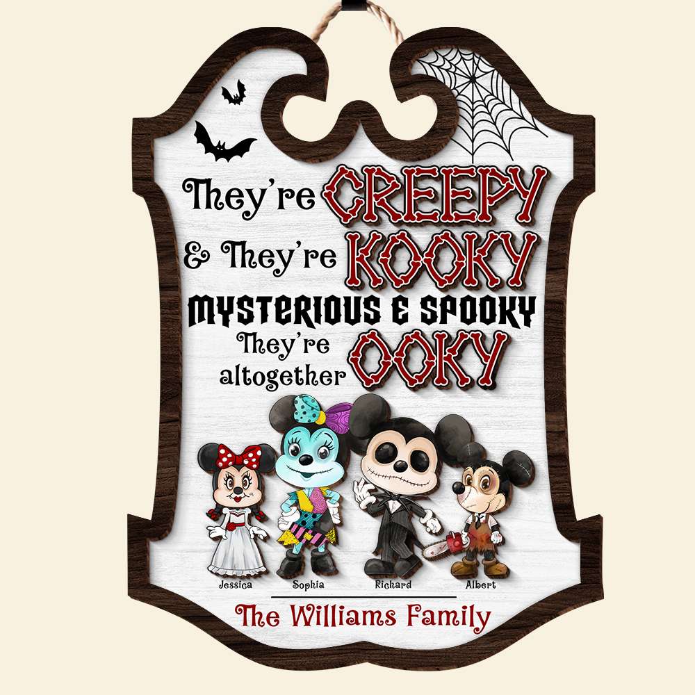 Custom Family Halloween Wood Sign - Creepy & Kooky Wood Sign PopCulturePrints