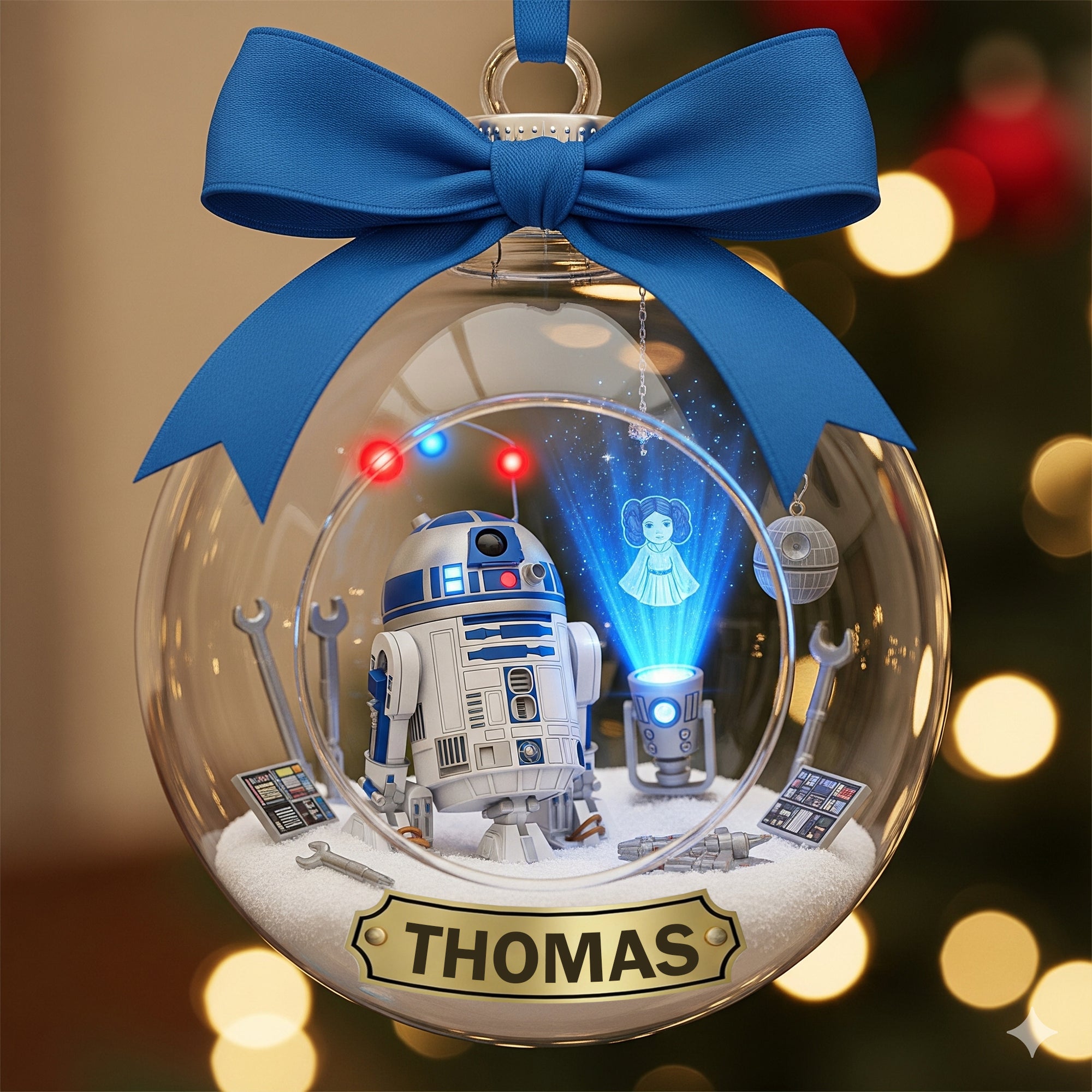 “For the Cosmic Lovers – A Magical Touch for Your Tree” - Fantasy Fans Christmas Ornament, Personalized Gift for Star Wars Enthusiasts Ornament PopCulturePrints