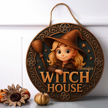 Load image into Gallery viewer, “Welcome to Your Magical Abode!” - Witch House Wood Sign - Personalized Gift for Witch Lovers Wood Sign PopCulturePrints
