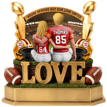 Load image into Gallery viewer, Eternal Affection: 'House Divided But Our Love United' - Personalized Acrylic Plaque for Sporty Couples

