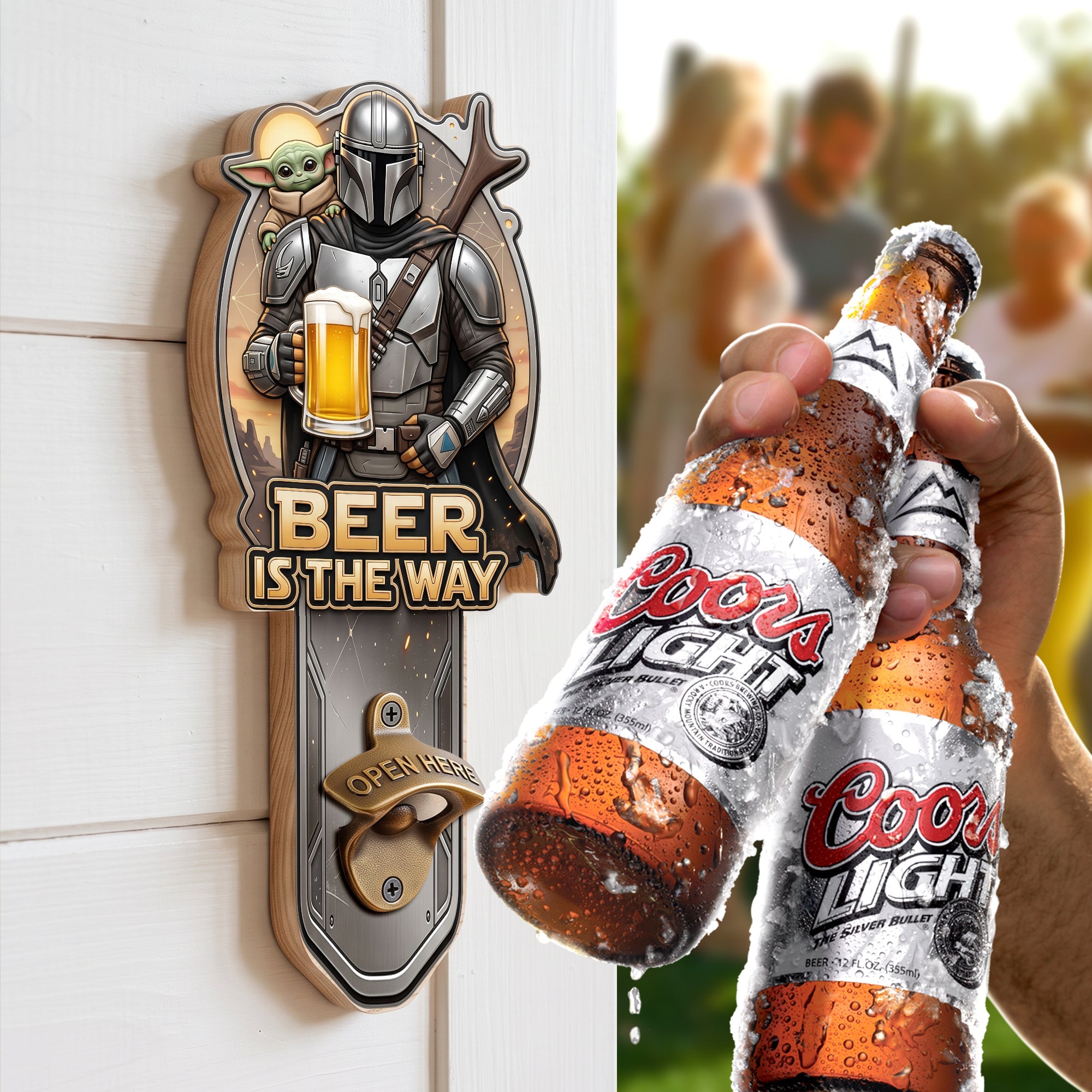 Beer Is The Way Adventure Warrior Wall Hanging Bottle Opener - Personalized Gift for Gamers, Movie Lovers, and Unique Home Decor