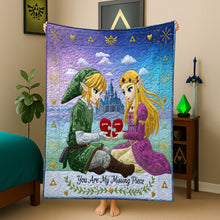 Load image into Gallery viewer, You Are My Missing Piece - Adventure Couple Blanket - Personalized Gift for Couples Blanket PopCulturePrints
