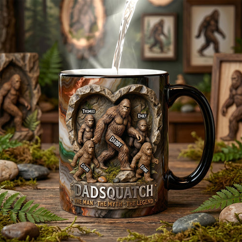 “Dadsquatch: The Man - The Myth - The Legend” - Legendary Sasquatch Dad Magic Mug, Personalized Gifts For Dads Coffee Mug PopCulturePrints