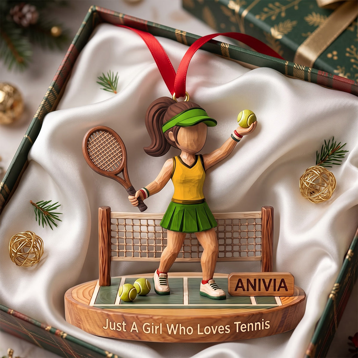 Just A Girl Who Loves Tennis - Personalized Christmas Ornament for Tennis Lovers