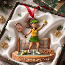 Load image into Gallery viewer, Just A Girl Who Loves Tennis - Personalized Christmas Ornament for Tennis Lovers
