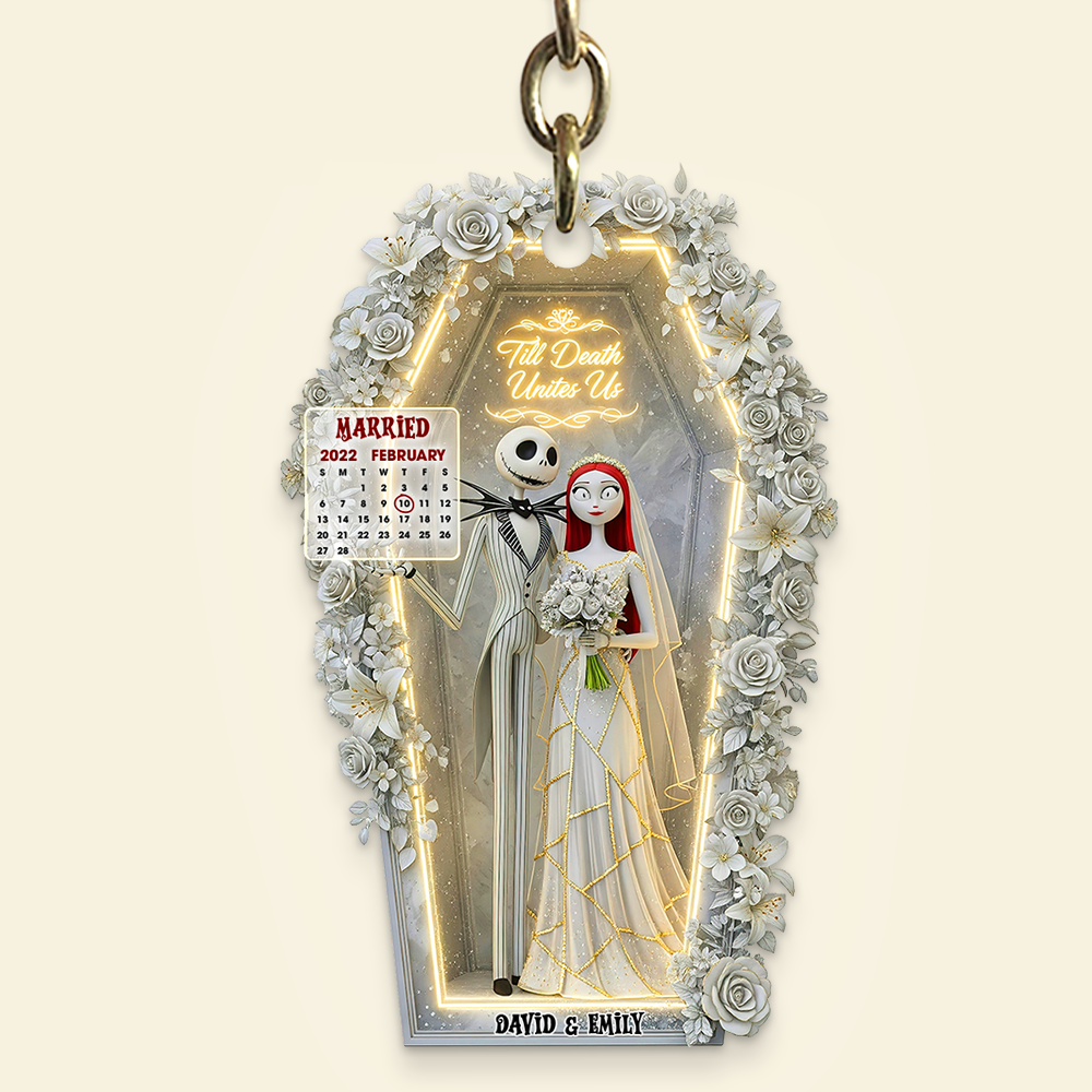 Till Death Do Us Part Custom Keychain - Horror Wedding Couple Personalized Gift Keychains PopCulturePrints