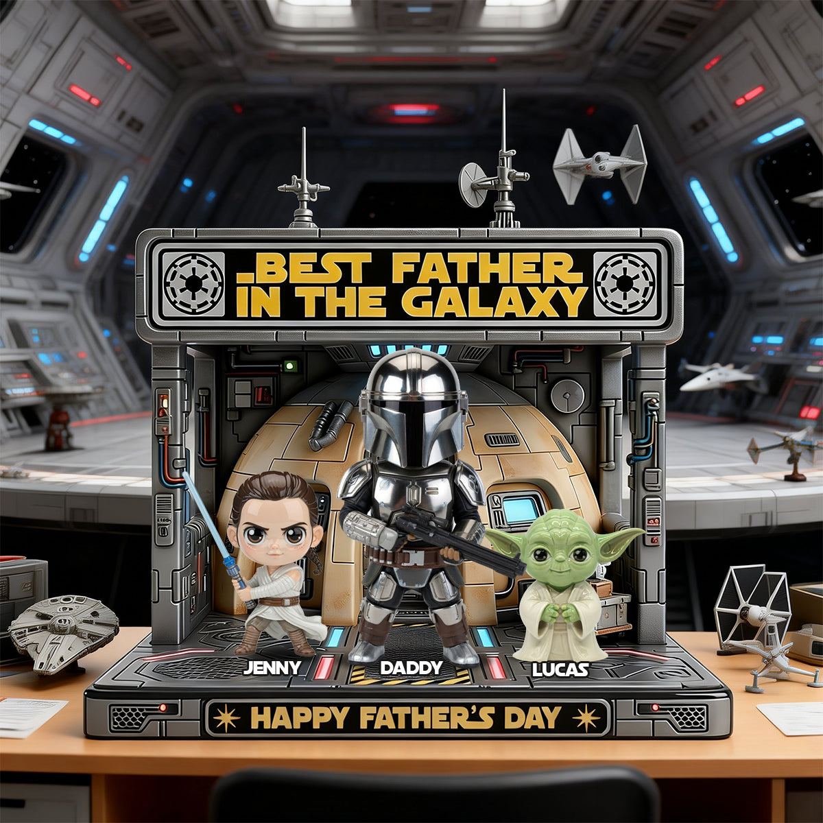 Best Dad in the Galaxy - Personalized Adventure Acrylic Plaque Shaped Plaques PopCulturePrints