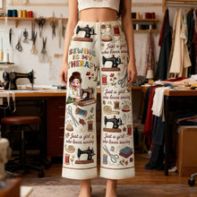 Load image into Gallery viewer, Sewing Is My Therapy - Personalized Pajama Pants for Passionate Sewers Pajama Pant PopCulturePrints
