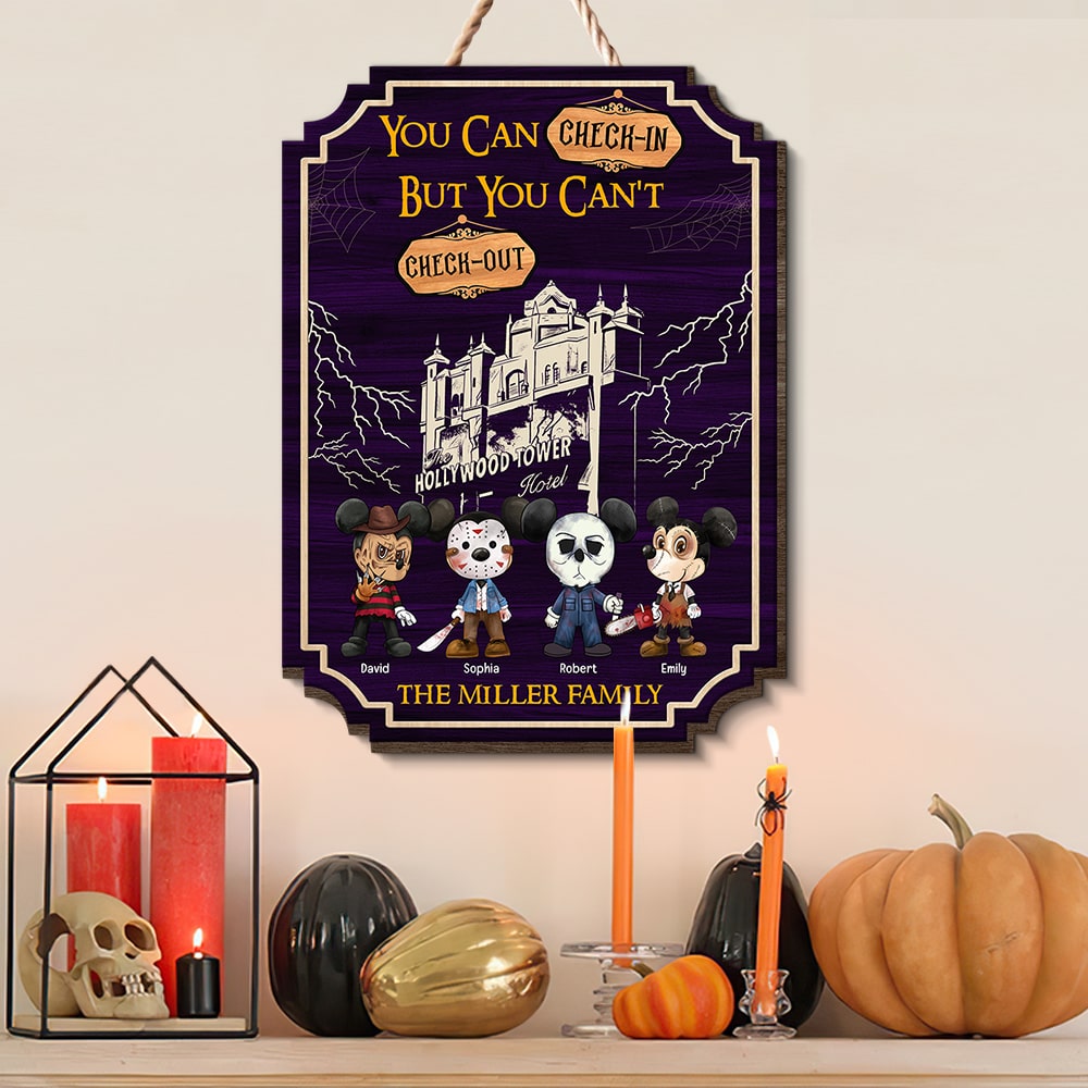 Personalized Halloween Wood Sign - Spooky Family Decor