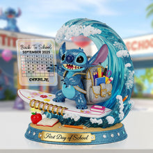 Load image into Gallery viewer, Ride the Wave of Joy: Back to School Blue Monster Plaque - Personalized Gift for Kids Shaped Plaques PopCulturePrints
