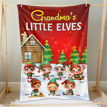 Load image into Gallery viewer, Grandma&#39;s Little Elves Personalized Christmas Blanket Blanket PopCulturePrints
