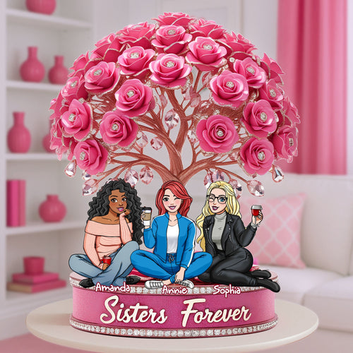 Sisters Forever Acrylic Plaque - A Personalized Gift for Beloved Sisters Shaped Plaques PopCulturePrints