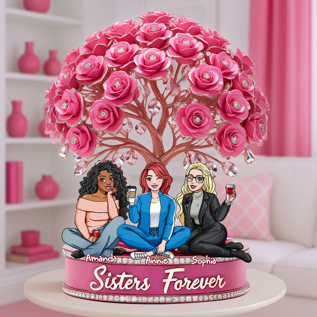 Sisters Forever Acrylic Plaque - A Personalized Gift for Beloved Sisters Shaped Plaques PopCulturePrints