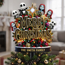 Load image into Gallery viewer, "Celebrate Your Unique Family Spirit!" - Spooky Family Tree Topper - Personalized Christmas Gift for Your Loved Ones Ornament PopCulturePrints
