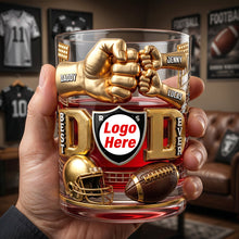 Load image into Gallery viewer, “Best Dad Ever” - Personalized American Sport Dad Round Glass - Perfect Gift for Dads, Grandpas, and Sports Lovers Glass PopCulturePrints
