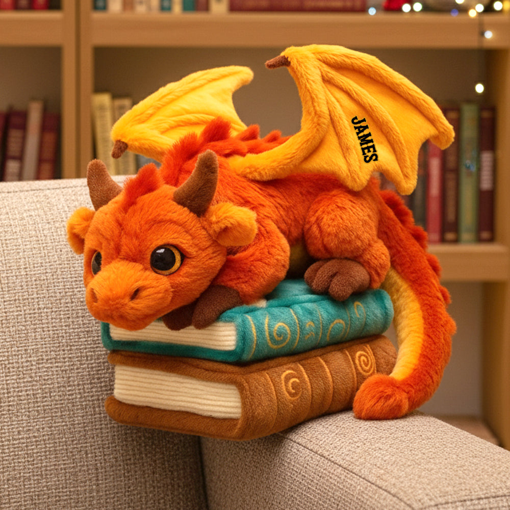 Ignite Your Imagination - Dragon Book Custom Shaped Pillow - Personalized Gift for Book Lovers Pillow PopCulturePrints